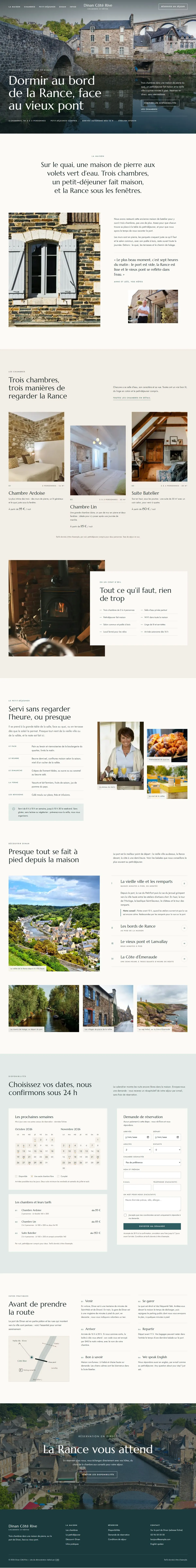 Maquette pleine page du site Dinan Côté Rive