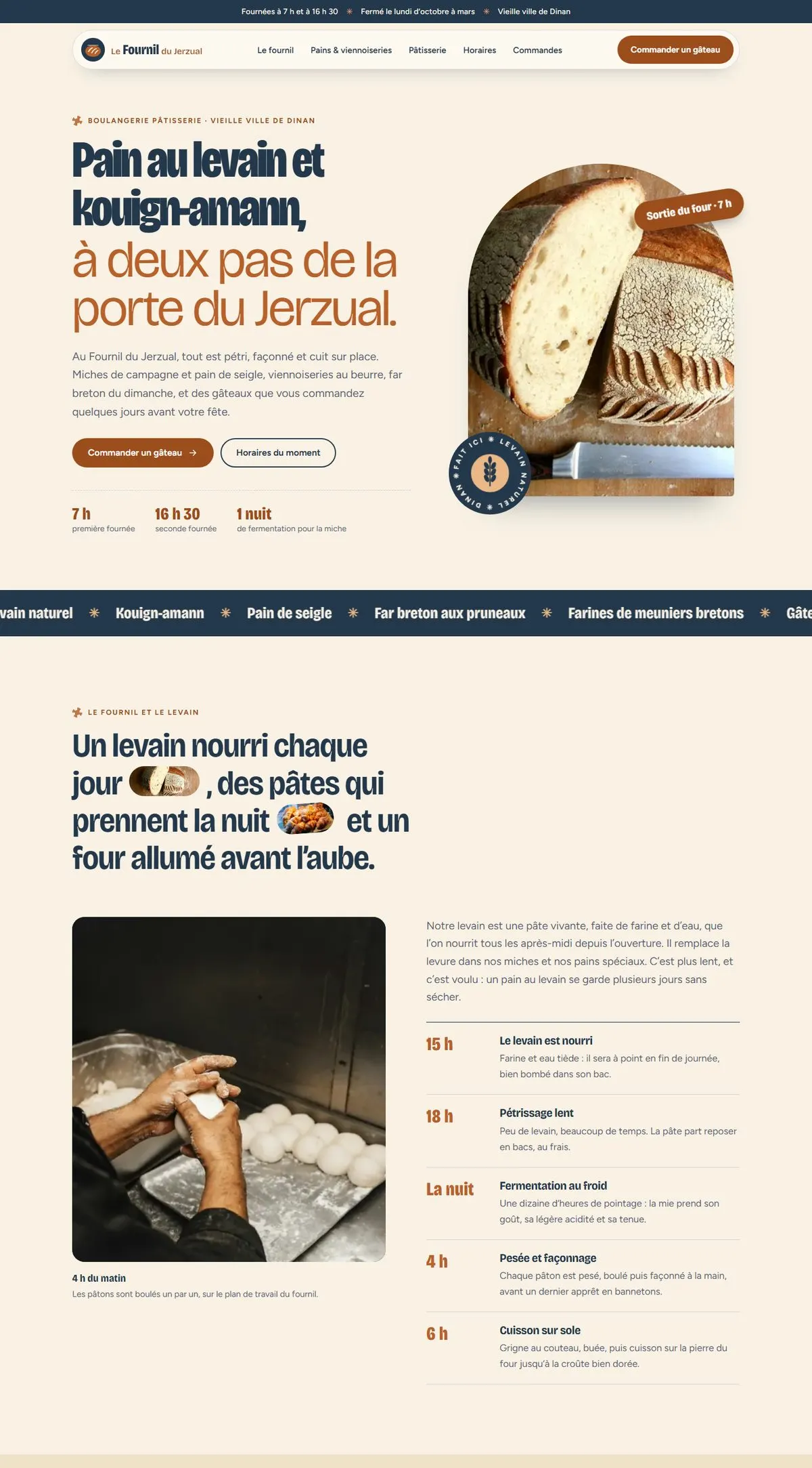 Aperçu de la page d’accueil du projet Le Fournil du Jerzual