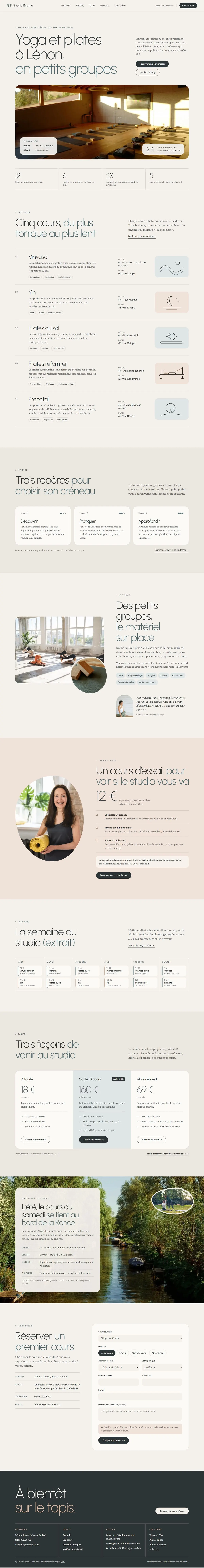 Maquette pleine page du site Studio Écume